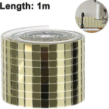 1464pcs Self-Adhesive Mini Square Glass Decorative Craft DIY Accessory Mirrors Mosaic Tiles 5mm by 5 mm, gold