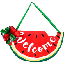 Welcome Sign Decor Wooden Decor watermelon Pattern Wooden Party Direction Signs Wood Hanging Sign Farmhouse Porch Decorations for Home Yard Signs -Yx