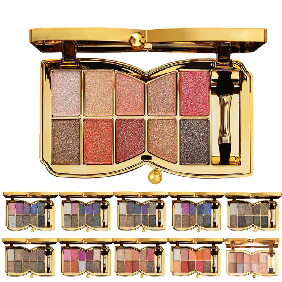 10 Colors Glitter Eyeshadow Palette Waterproof LongLasting Shimmer Shades Professional Makeup 08#
