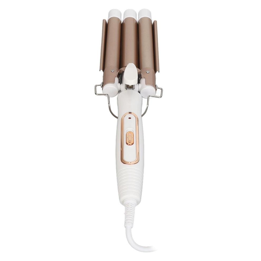 Gold 3 Barrel Curling Iron With Adjustable Temperature, Ceramic Hair Waver For Beach Waves,