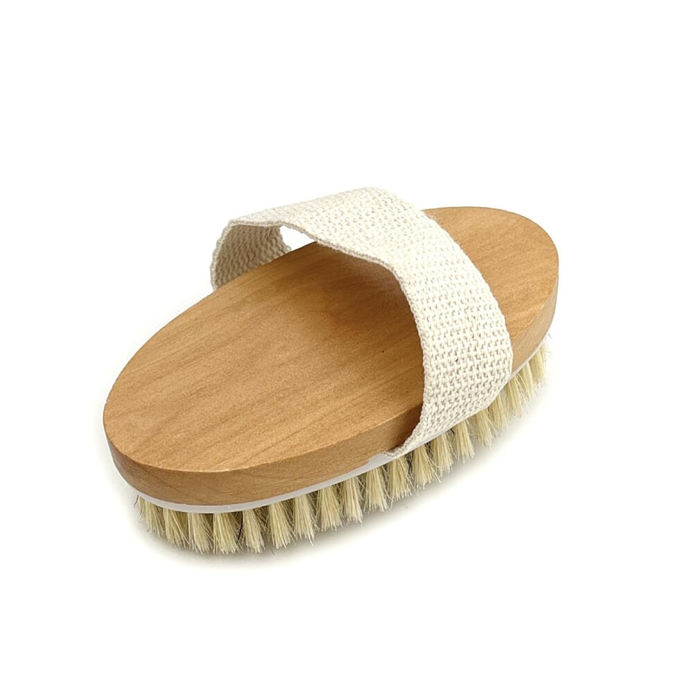 Dry Brushing Body Brush with Natural Boar Bristles for Gentle Exfoliation and Improved Circulation