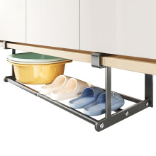 Clip on Shelf Telescopic HeavyDuty NonSlip Adjustable Rack Tray For Kitchen Sink Vanity RV Closet Counter Bathroom Grey