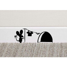 4 PCS Mouse Hole Wall Art Stickers Washed Vinyl Decal Mouse Home Baseboard Fun