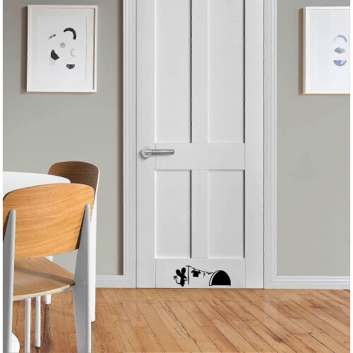 4 PCS Mouse Hole Wall Art Stickers Washed Vinyl Decal Mouse Home Baseboard Fun 1