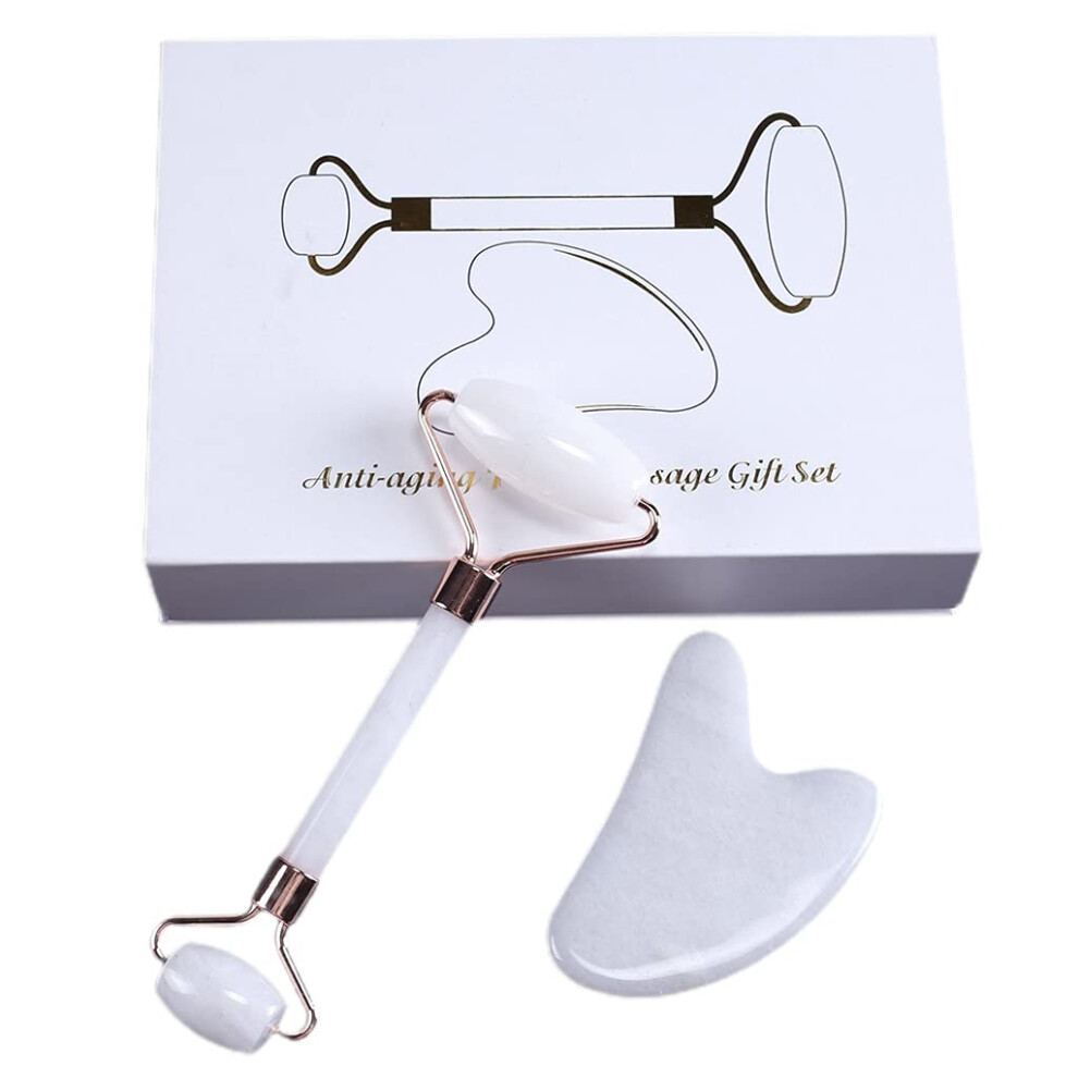 Jade Face Roller for Skincare Cooling Massage Relief Facial Muscle Relaxation Eye and Neck Care