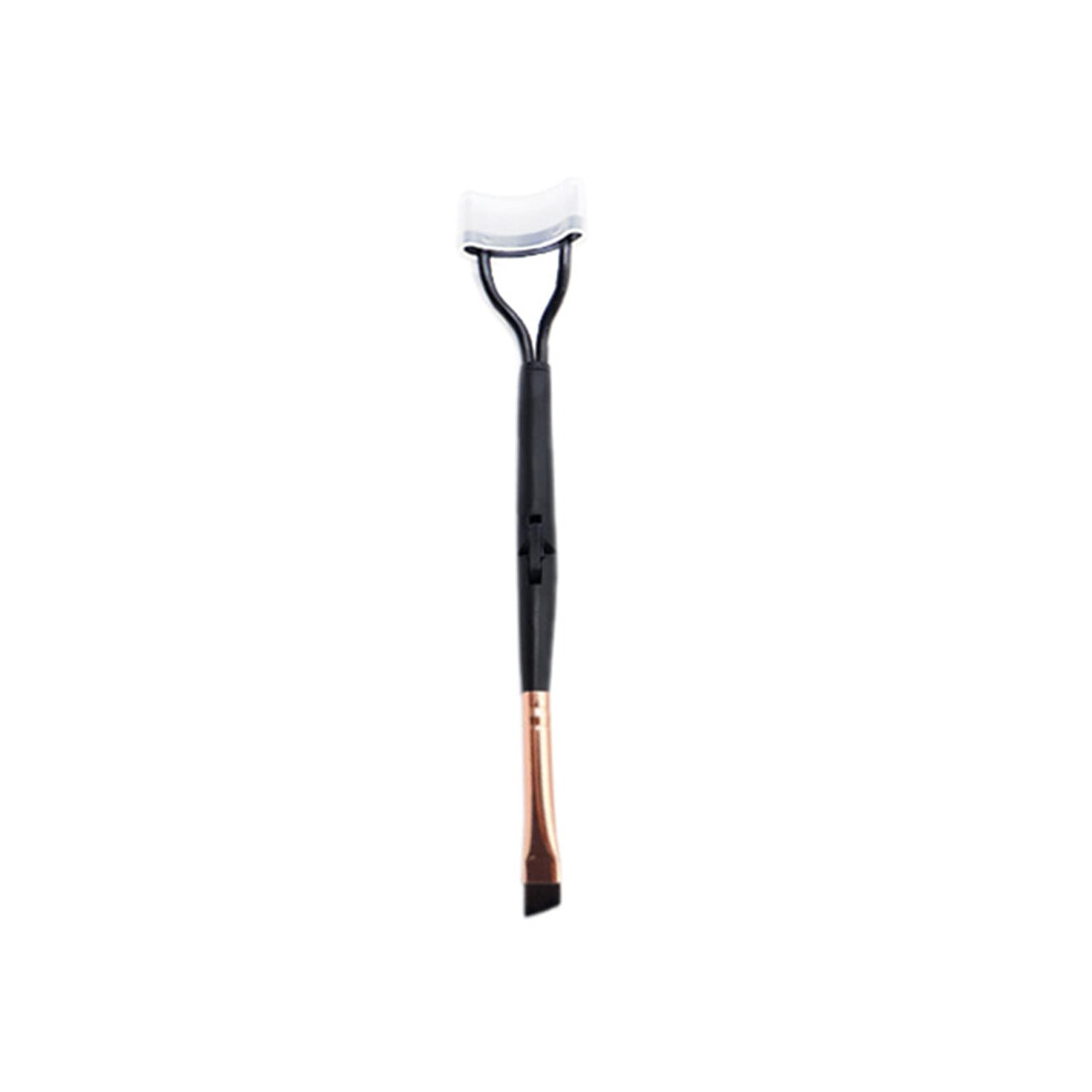Black/Pink Dualended Eyelash Comb And Brow Brush, Arc Steel Teeth, 2 In 1 Precision Lash Separator