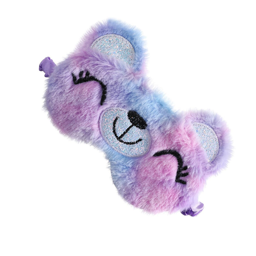 Light Plush Bear Sleep Eye Mask Soft Breathable Blindfold Elastic Headband Blocking For Makeup And Nap Boys