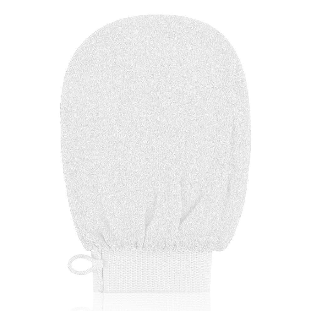 White Exfoliating Glove Korean Bath Mitt For Deep Skin Cleansing And Circulation Boosting Massage