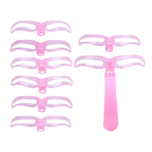 Eyebrow Stencil 8 Styles Brow Makeup Aid Reusable Portable Stencil Kit For Everyday Travel And Festivals Pink