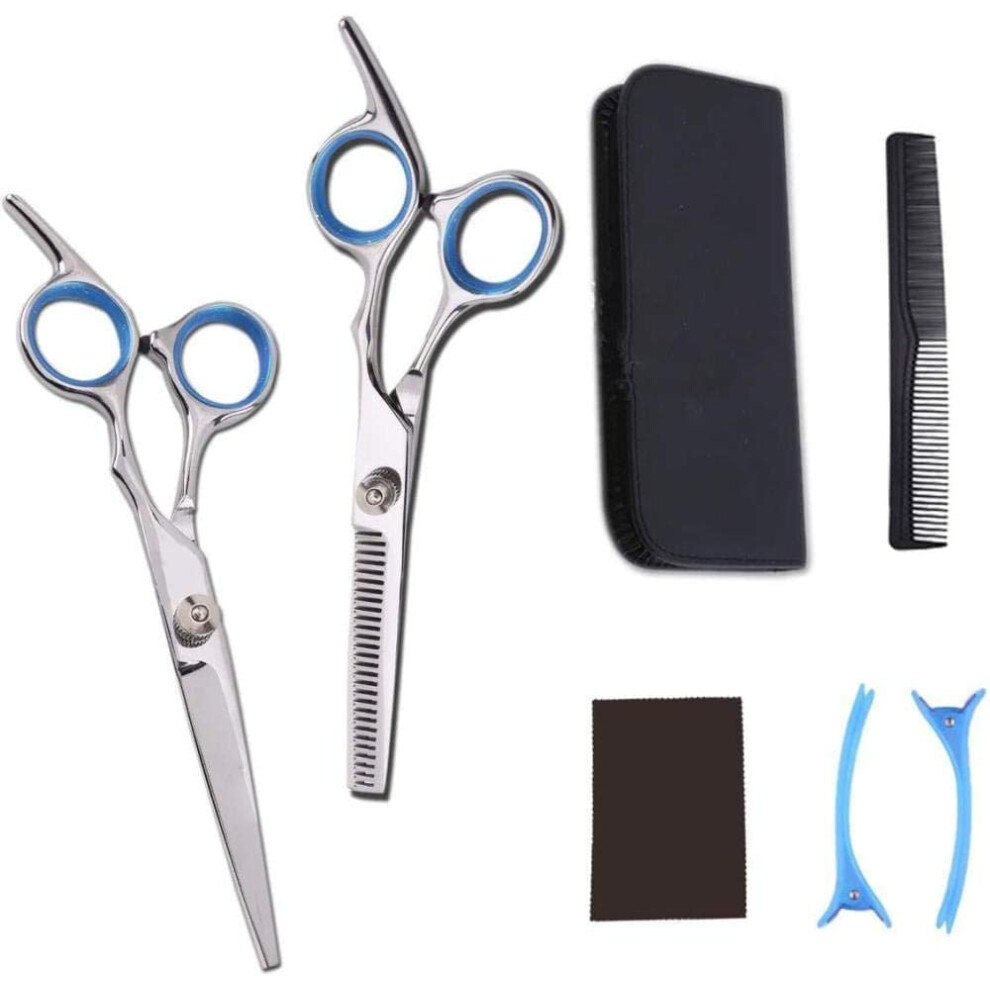 Professional Hair Cutting Scissors Set Stainless Steel Ergonomic Grip for Salon Barber Styling