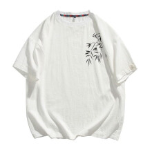 Mens Linen Cotton Graphic Print Shirt Short Sleeve Breathable Quick Dry Oversized Plus Size 5XL
