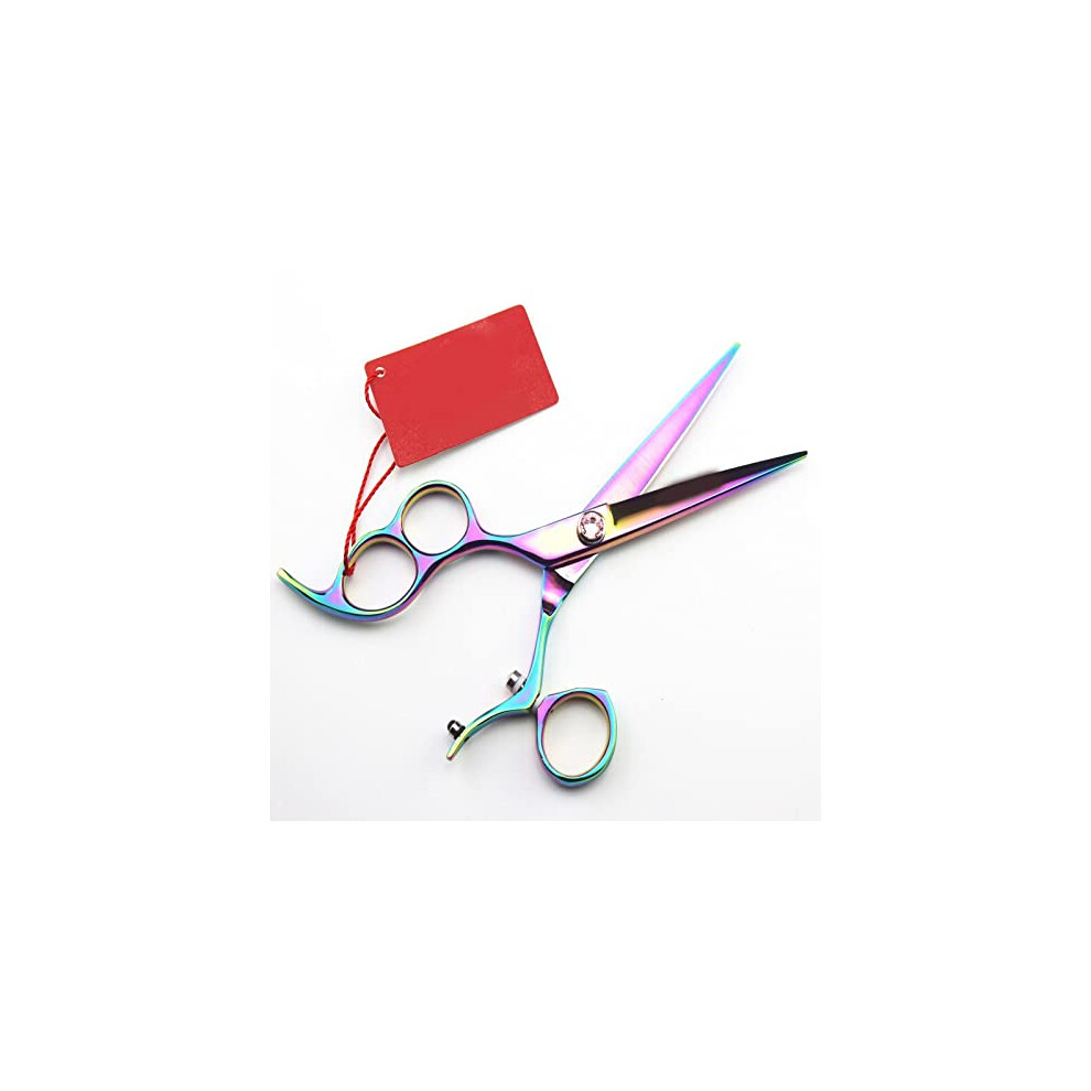 6 Inch Left Hand Hair Cutting Scissors with Rotating Handle for Professional Barber Use