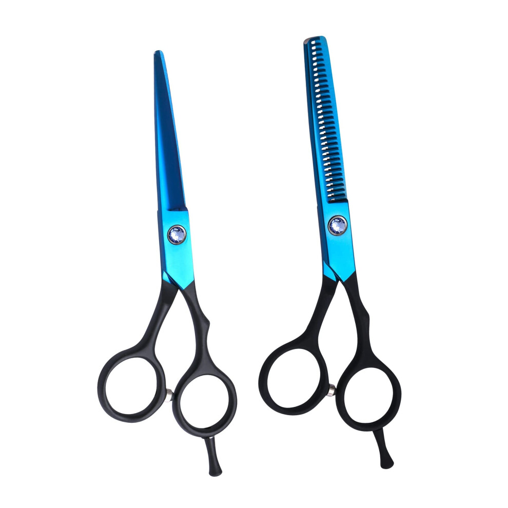 Professional Hairdressing Scissors Set 5.5 Inch 440C Steel for Salon Cutting and Thinning