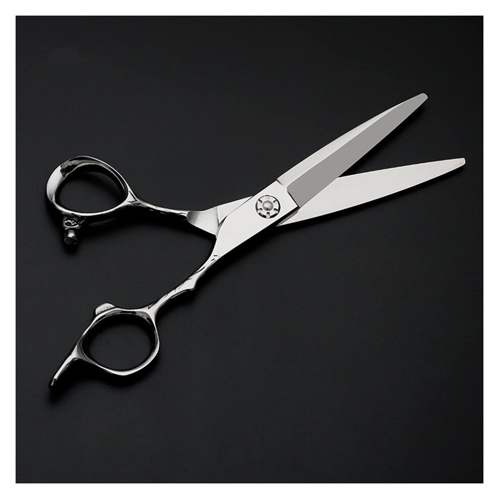 6.0 Inch Professional Barber Hair Cutting Scissors with Antique Flower Handle and Flat Blade