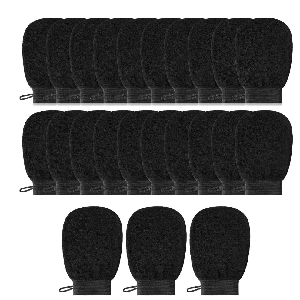 Black 20 Pcs Exfoliating Gloves Bulk Korean Body Scrubber Mitts Deep Skin Viscose Bath Exfoliator