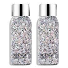 2Pcs Liquid Glitter Eyeshadow Set, Long Lasting Shimmer, Pigmented Gel for Stage Makeup