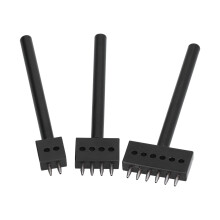 Robustes Lederhandwerkszeug 3-tlg. Set – Schwarz, gelochte Ausführung, schnell & einfach, 6 mm