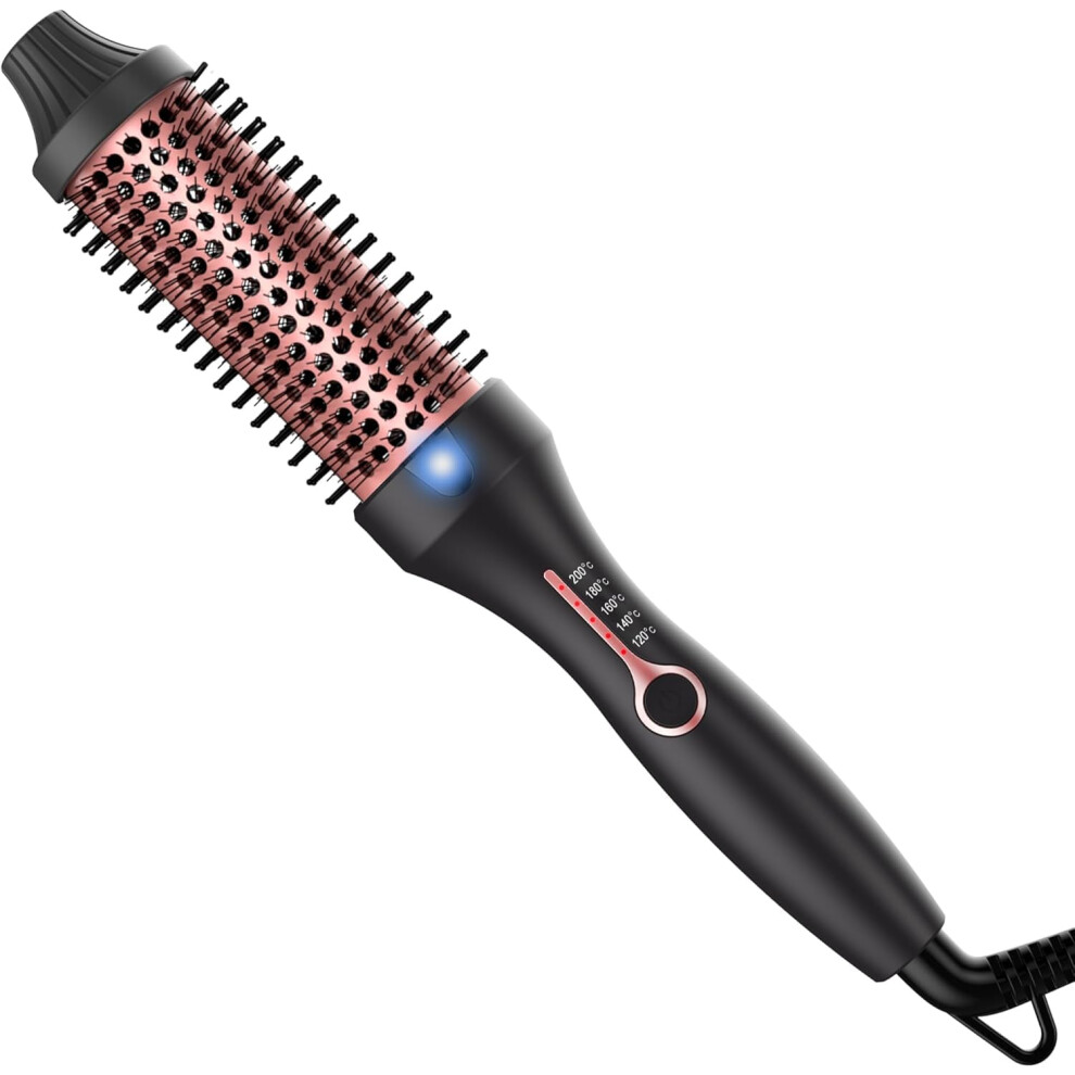 38mm Heated Round Brush with Ionic Technology, Dual Voltage, Tourmaline Ceramic for Volume and Curls