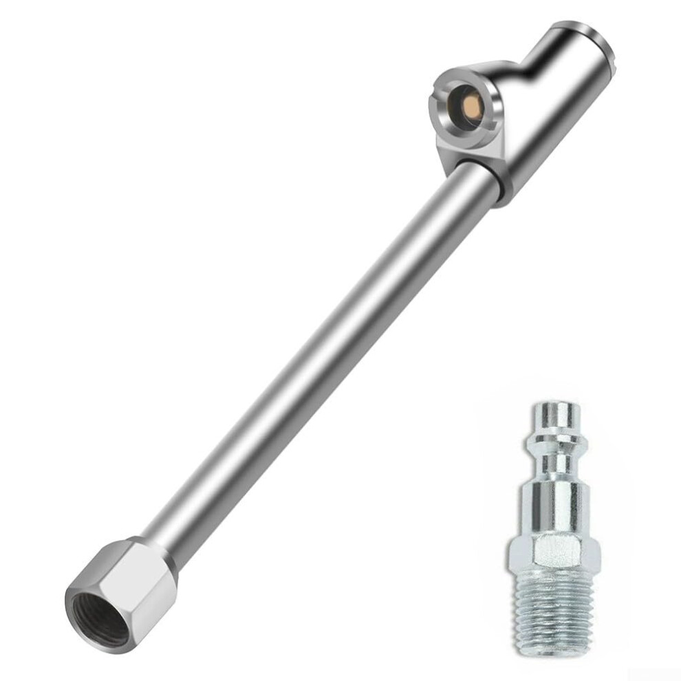 2In1 Heavy Duty Dual Head Tyre Inflator Chuck 1/4 Inch Fnpt Connector Stainless Steel For Truck Rv Car Tire Filling 9365369545328