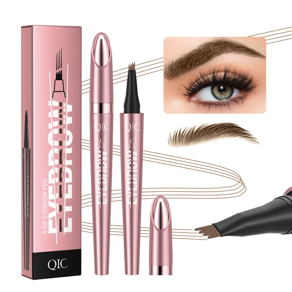 Brown Light Waterproof Microblading Eyebrow Pencil With 4Point Tip, Smudge Proof Natural Look