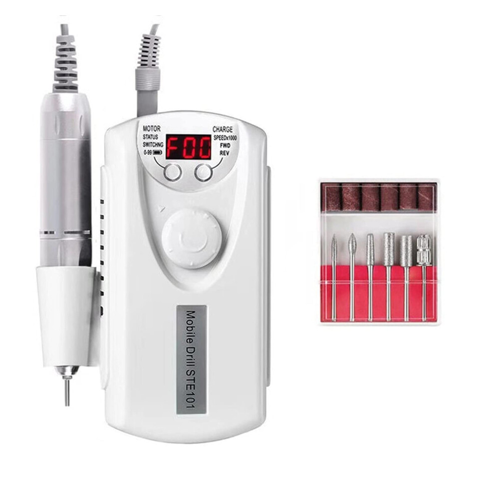 Electric Nail Drill Pen Portable Rechargeable Cordless Tool for Manicure Pedicure Gel Acrylic Nails