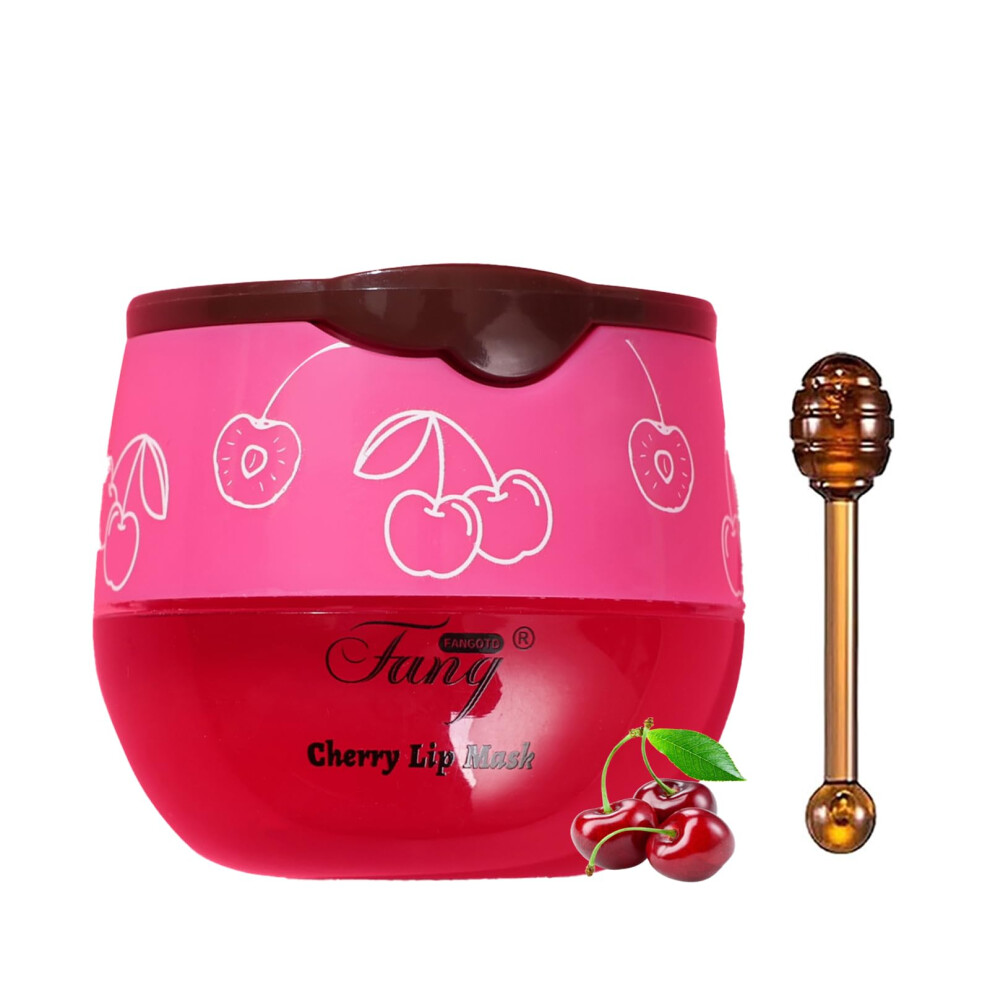 Cherry Moisturizing Lip Balm and Overnight Hydrating Lip Mask with Bee Honey Pot Design