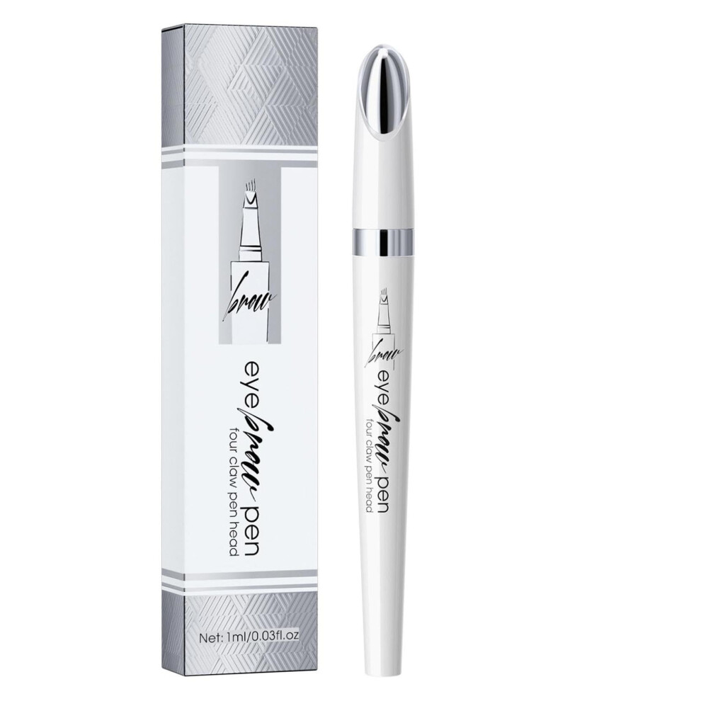 Gray 4 Tip Microblading Eyebrow Pen Waterproof Long Lasting Natural Hairlike Brow Pencil