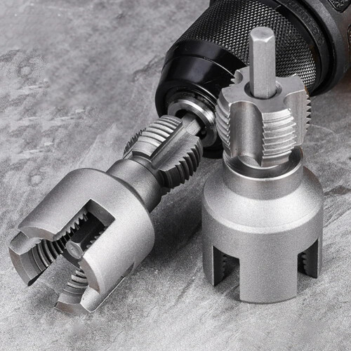 PVC Water Pipe Wire Opener Electric Drill Attachment, 4Point Threads, PVC/PPR Pipe Threader 1