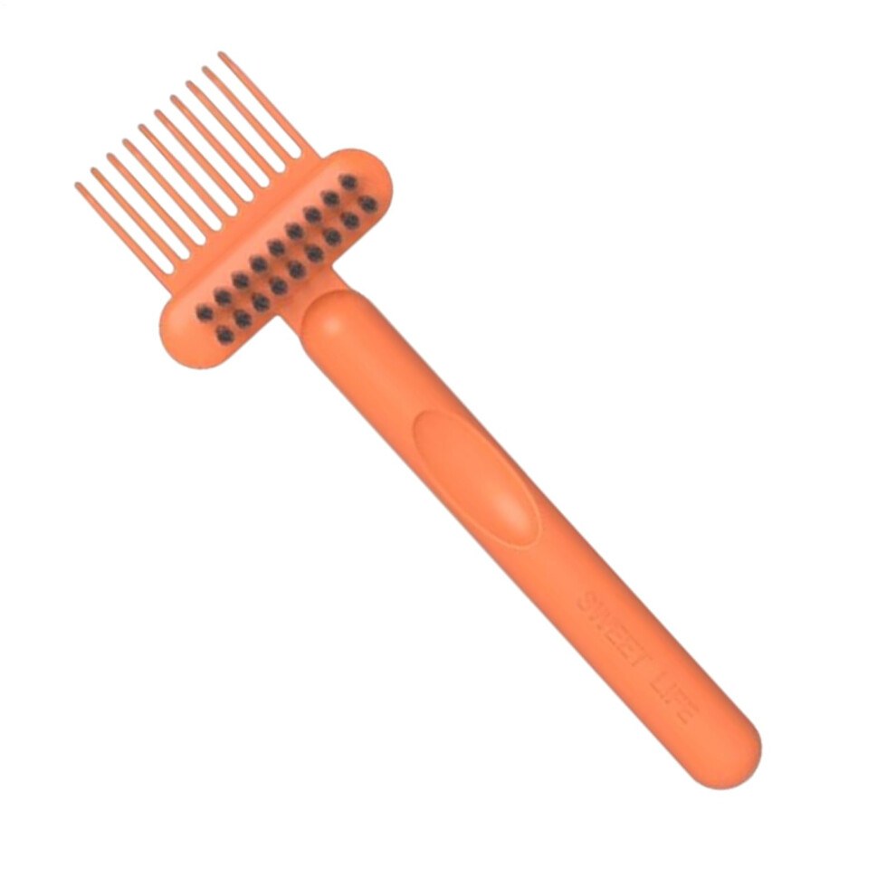 Orange Hair Brush Cleaner Comb Tool 2In1 Design For Effortless Hair Removal Home And Salon Use