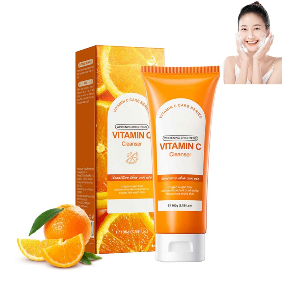 Vitamin C Face Wash Foaming Facial Cleanser for Deep Pore Cleansing and Blackhead Removal 1PCS