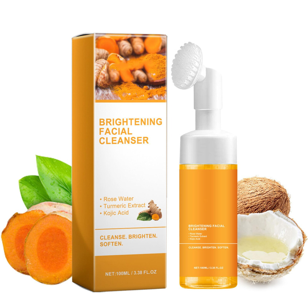 Turmeric Face Wash 100ml Gentle Foaming Facial Cleanser for All Skin Types Deep Clean Residue