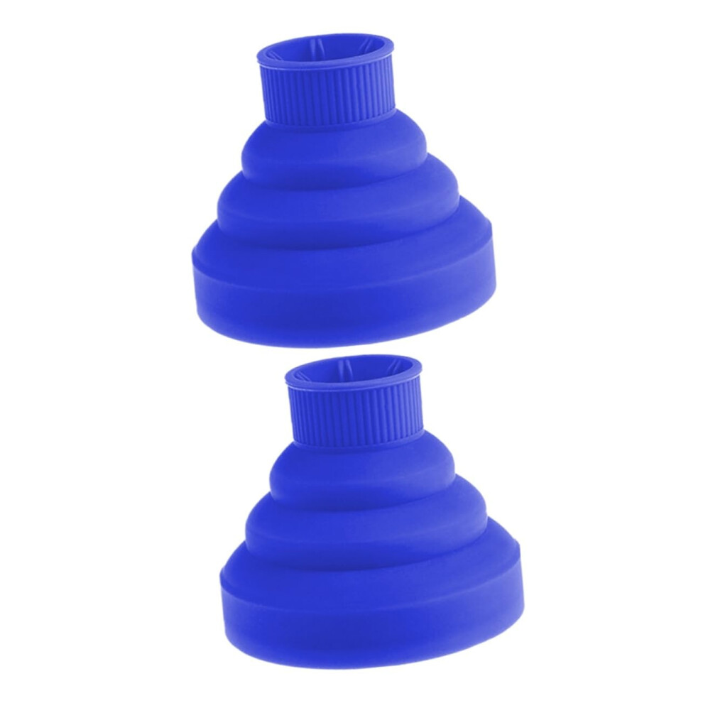 2pcs Blue Universal Silicone Hair Dryer Diffuser Attachment for Frizz Reduction and Curl Definition