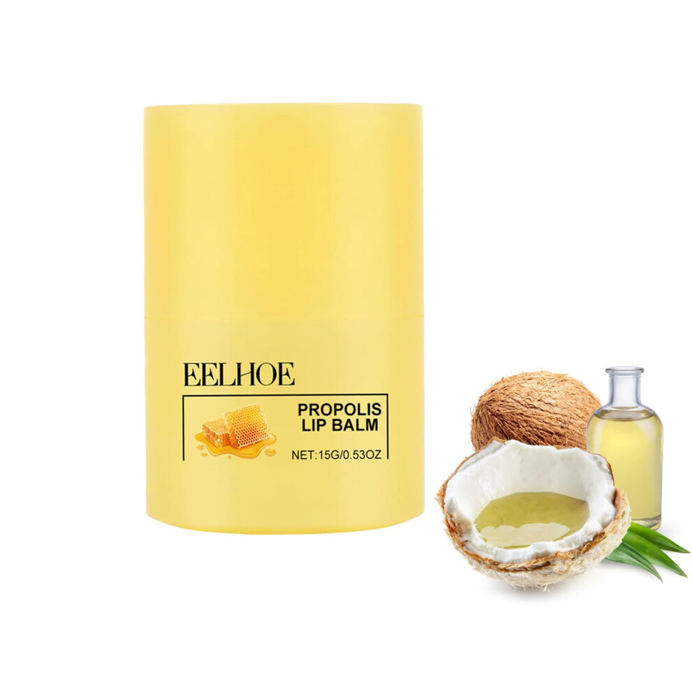 Yellow Propolis Lip Balm With Twistup Applicator For Longlasting Moisturizing Gentle Daily Lip Care Tube