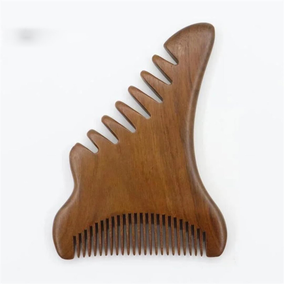 Unisex Gold Wooden Hair Comb Wide Tooth Sandalwood Antistatic Detangling For Curly And Thick Hair