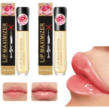 Vitamin E and Hyaluronic Acid Lip Plumper Gloss Serum 2PCS for Instant Fuller Hydrated Lips