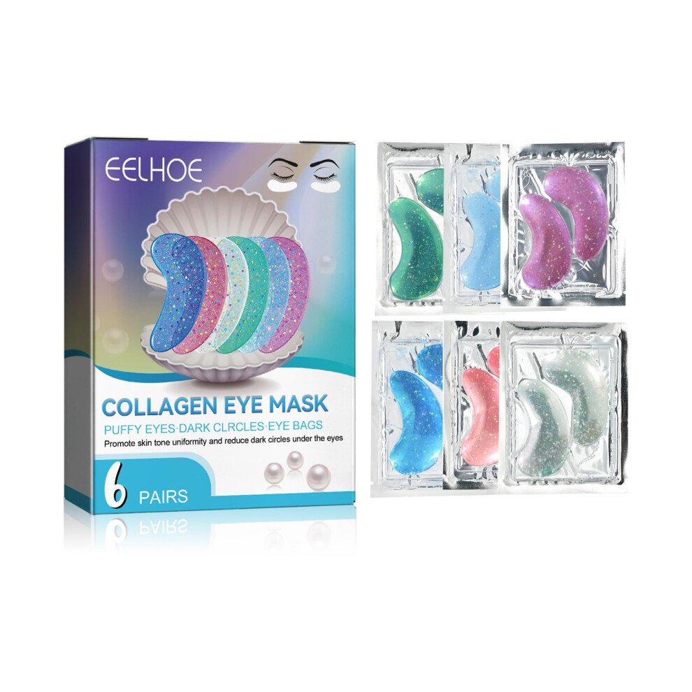 Collagen Eye Mask Under Eye Patches for Dark Circles and Puffiness with Cooling Hydration  6 Pairs