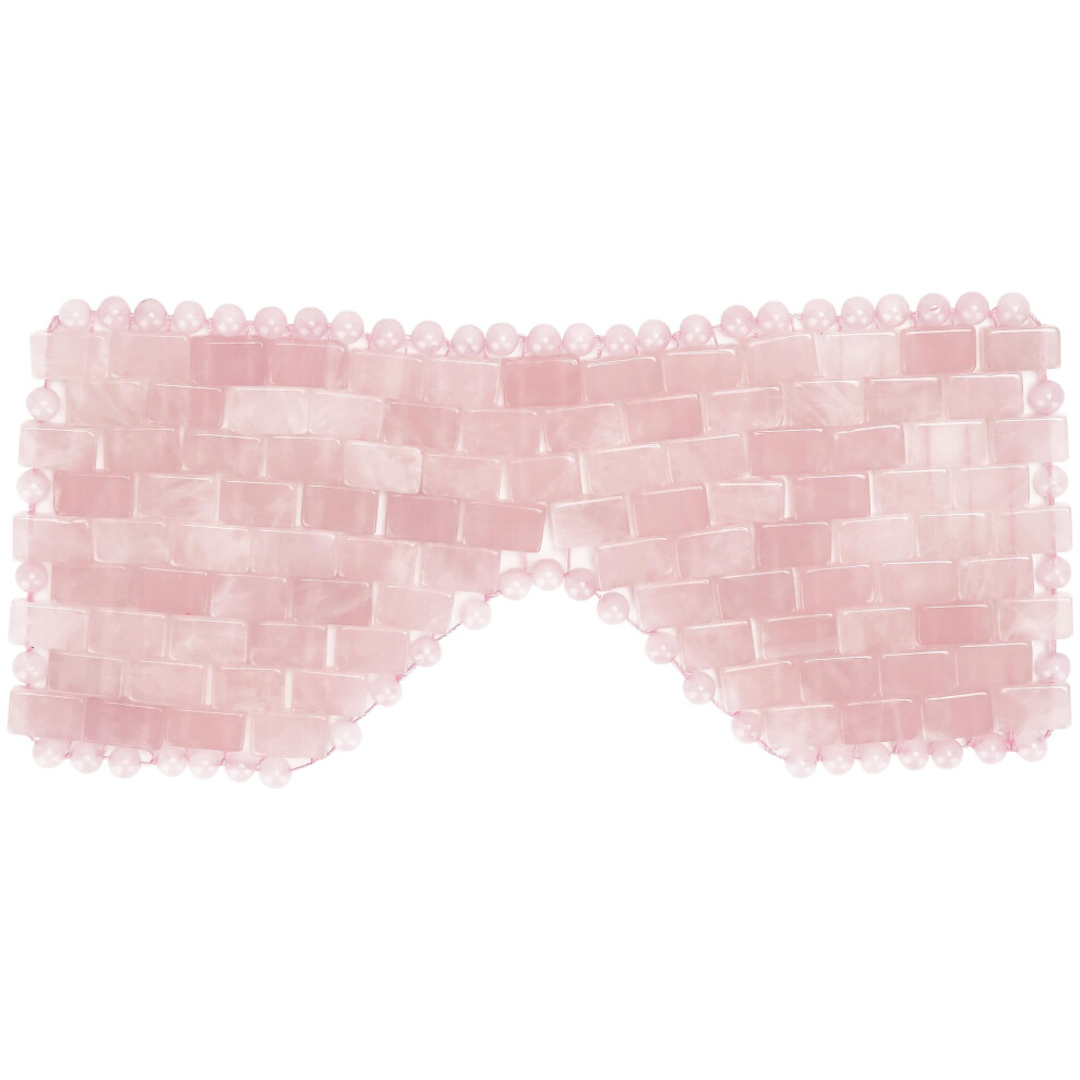 Pink Rose Quartz Crystal Eye Mask Cooling Relief For Puffiness Migraine And Relaxation