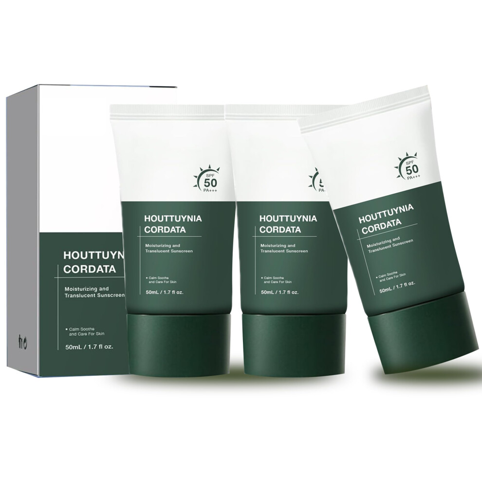 White Korean Sunscreen Spf 50 Pa++++ Heartleaf Hydrating Essence No Cast Lightweight Daily Use