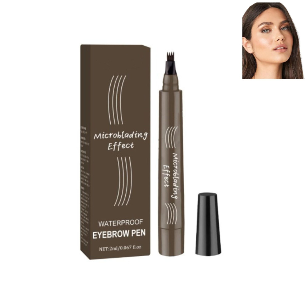 Waterproof Microblading Eyebrow Pen with 4 Fork Tip for Natural Hairlike Strokes