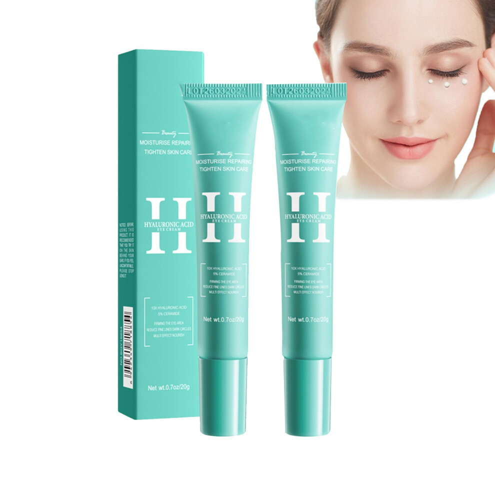 Cream/Dark 2Pcs Hyaluronic Acid Eye For Circles And Puffiness, Anti Aging Hydration And Firming