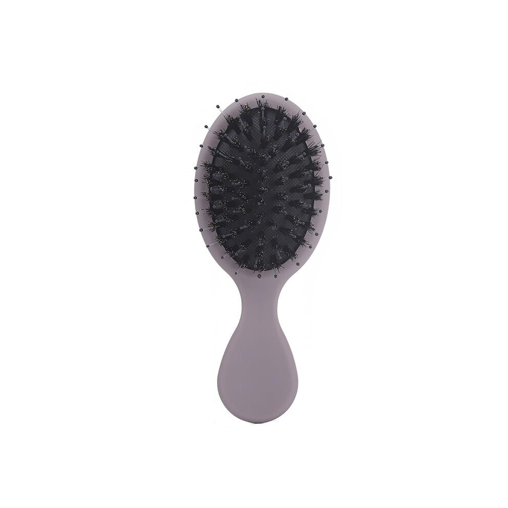 Unisex Purple Boar Bristle Hair Brush And Detangling Paddle Comb Set For Wet Dry Curly Straight Hair