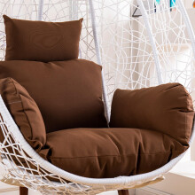 Seat Cushion For Outdoor Egg Chair Waterproof Replacement Cushion With Removable Cover And Head Pillow Dark Brown