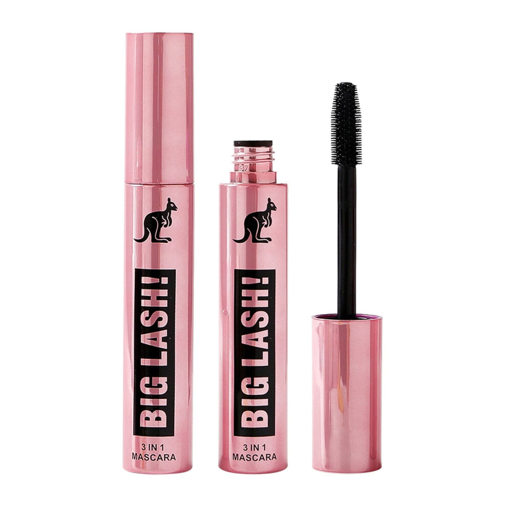 Pink Mascara Fiber Lash Waterproof Lengthening Thickening Longlasting Curl Smudge Resistant 1Pc