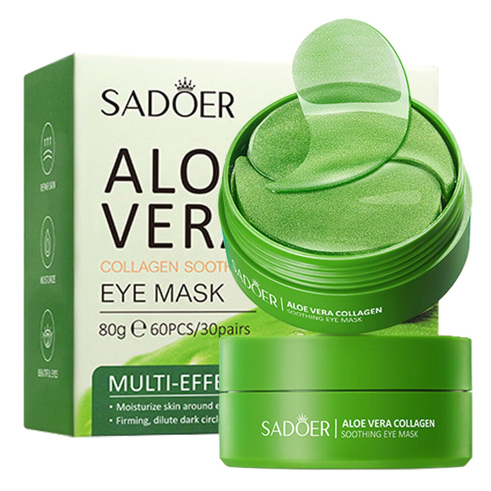 Dark Sulily Aloe Vera Under Eye Patches 60Pcs For Circles, Puffy Eyes, Wrinkles And Hydration