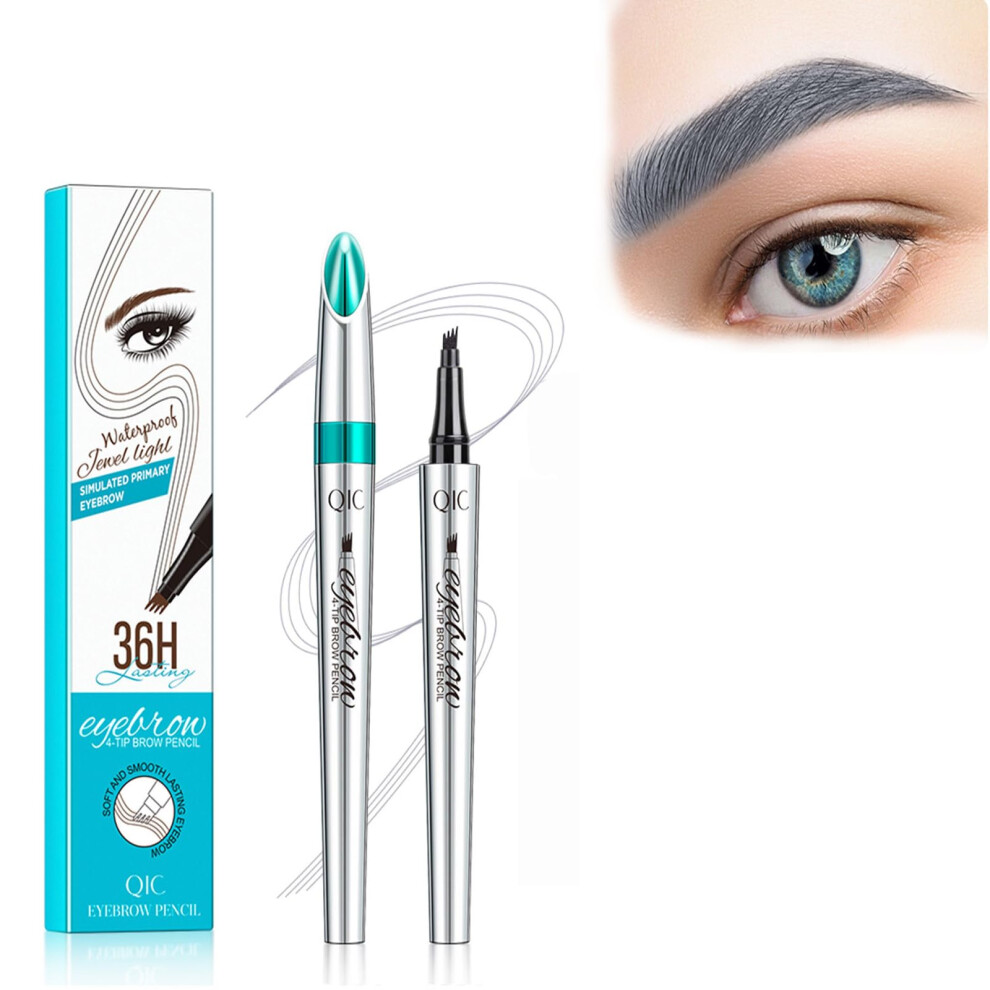 Waterproof Eyebrow Pencil 4 Fork Tip 3D Microblading Brow Pen Long Lasting Smudge Proof