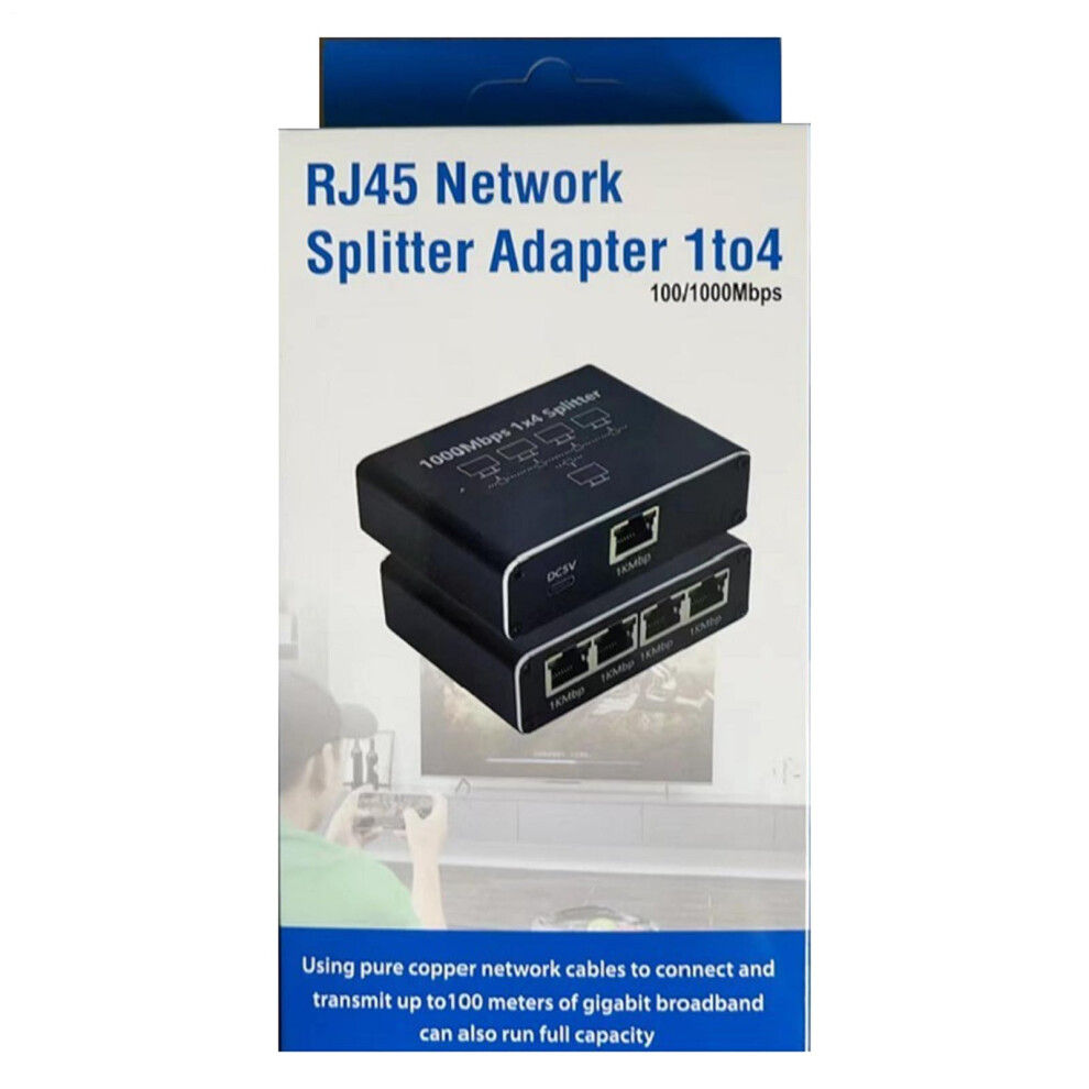 Ethernet Splitter 1 To 4 Gigabit Network Adapter Speed Multidevice Sharing For Router Tv Pc 9174973666066