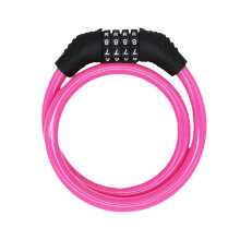 Bike Lock 4 Digit Combination AntiTheft Weather Resistant Cable with Resettable Code Pink