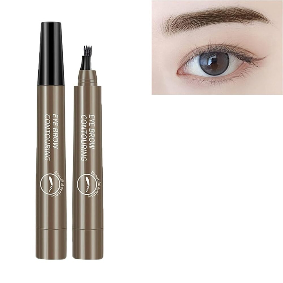 Waterproof Eyebrow Pencil with Four Fork Tip for Natural Hairlike Strokes and Longlasting Wear
