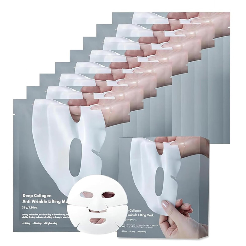 Collagen Face Mask 8 Pack Korean Hydrating Overnight Firming Lift Anti Wrinkle Skin Renewal