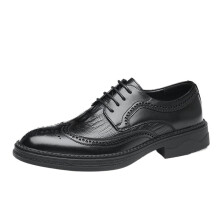 Men's Black Leather Oxford Shoes with Breathable Material and AllDay Comfort for Business Wear 6 UK